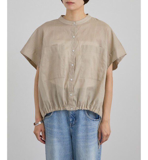 SALON adam et rope'「【WEB限定】ドロストヘムフレンチスリーブシャツ」|シャツ・ブラウス|