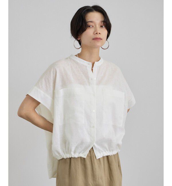 SALON adam et rope'「【WEB限定】ドロストヘムフレンチスリーブシャツ」|シャツ・ブラウス|