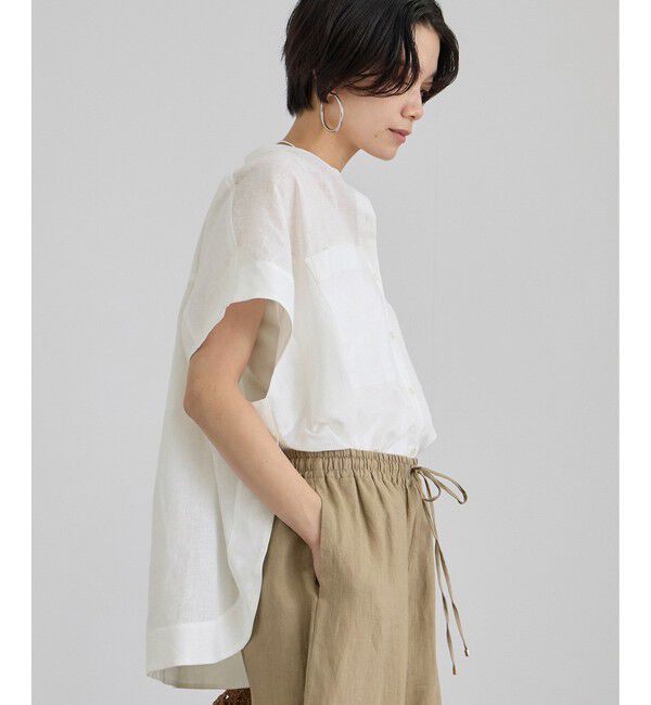 SALON adam et rope'「【WEB限定】ドロストヘムフレンチスリーブシャツ」|シャツ・ブラウス|