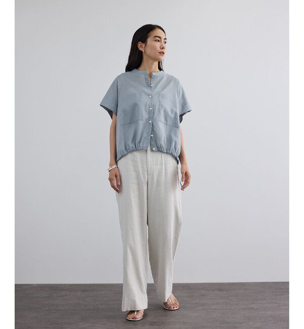 SALON adam et rope'「【WEB限定】ドロストヘムフレンチスリーブシャツ」|シャツ・ブラウス|