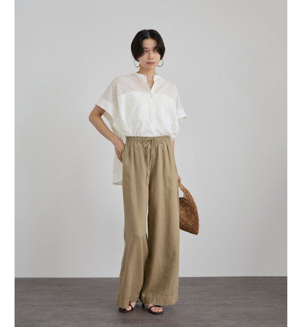 SALON adam et rope'「【WEB限定】ドロストヘムフレンチスリーブシャツ」|シャツ・ブラウス|