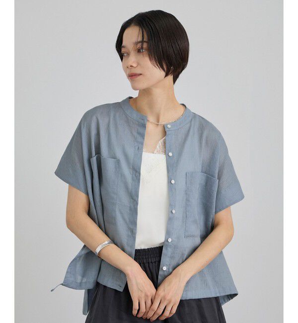 SALON adam et rope'「【WEB限定】ドロストヘムフレンチスリーブシャツ」|シャツ・ブラウス|