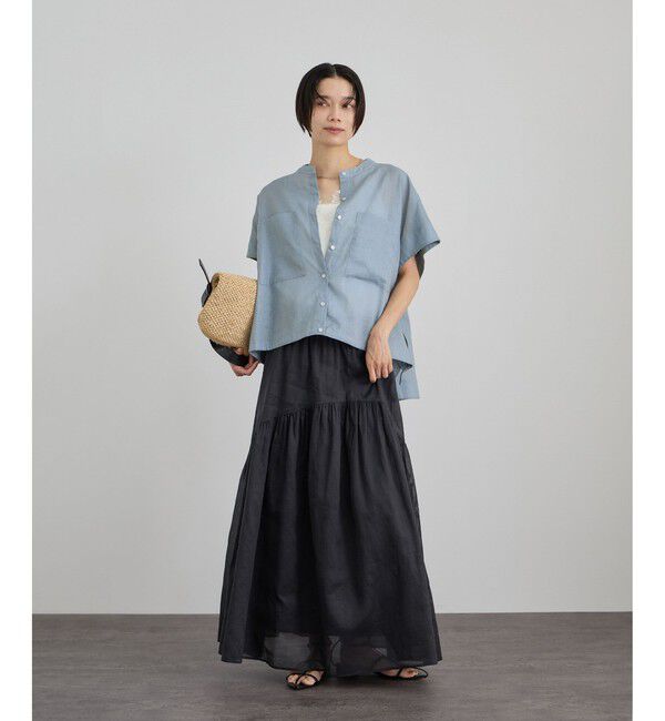 SALON adam et rope'「【WEB限定】ドロストヘムフレンチスリーブシャツ」|シャツ・ブラウス|