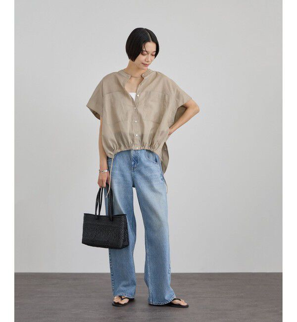 SALON adam et rope'「【WEB限定】ドロストヘムフレンチスリーブシャツ」|シャツ・ブラウス|