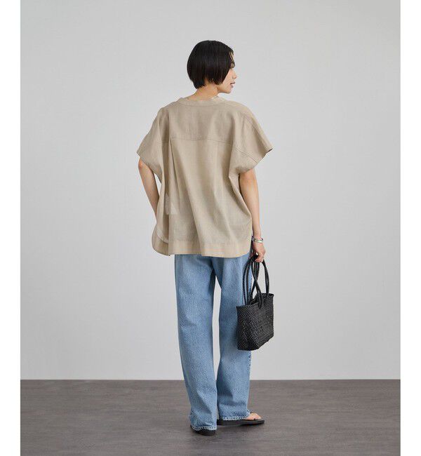 SALON adam et rope'「【WEB限定】ドロストヘムフレンチスリーブシャツ」|シャツ・ブラウス|
