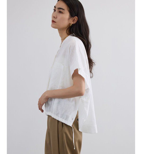 SALON adam et rope'「【WEB限定】ドロストヘムフレンチスリーブシャツ」|シャツ・ブラウス|