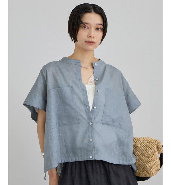SALON adam et rope'「【WEB限定】ドロストヘムフレンチスリーブシャツ」|シャツ・ブラウス|