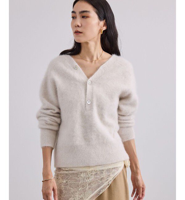 SALON adam et rope'「フォックスカシミア2WAYVネックカーディガン」|カーディガン|