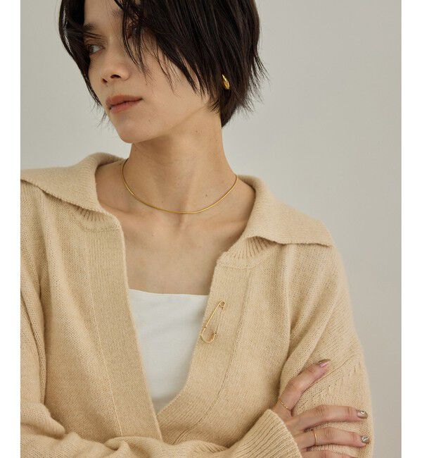 SALON adam et rope'「COTTON/YAC ラメスキッパープルオーバー」|ニット・セーター|オフホワイト(15)