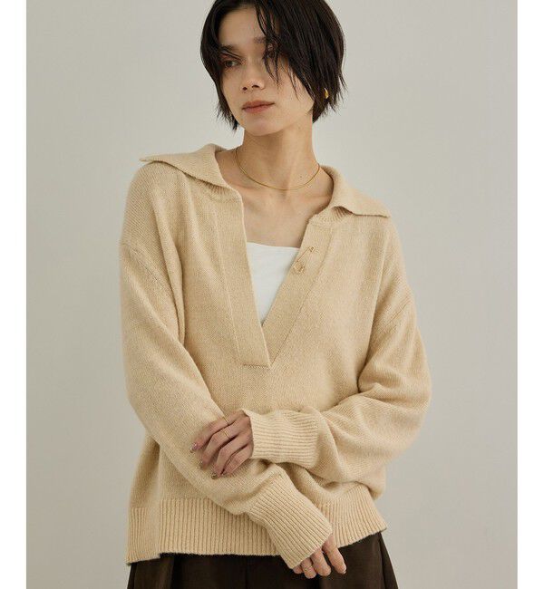 SALON adam et rope'「COTTON/YAC ラメスキッパープルオーバー」|ニット・セーター|