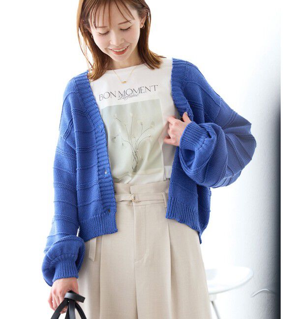 Rope&rsquo;Picnic「ガーターボーダーショート丈カーディガン」|カーディガン|