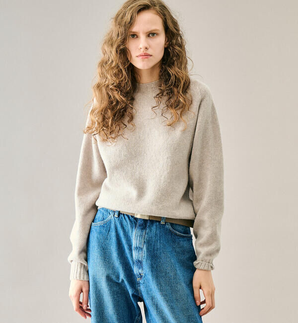 Morris & Sons「MORRIS & SONS | ジーロンラム クルーネックニット WOMEN」|ニット・セーター|OATMEAL