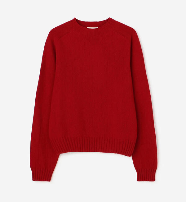 Morris & Sons「MORRIS & SONS | ジーロンラム クルーネックニット WOMEN」|ニット・セーター|RED