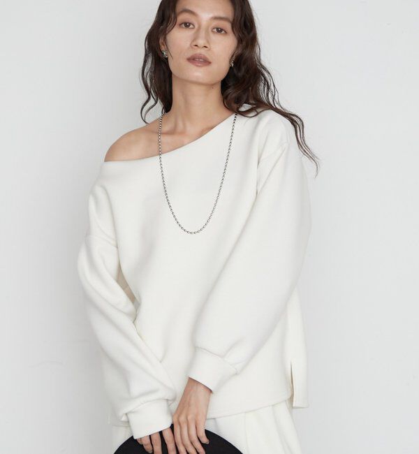  「《着心地抜群/ヘルシーに華奢見え》【JAPAN MADE】オフショルプルオーバー」|Tシャツ・カットソー|