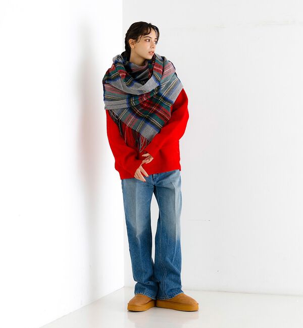 ABAHOUSE「【TWEEDMILL / ツイードミル】大判チェック柄ストール / チェックスト」|マフラー|