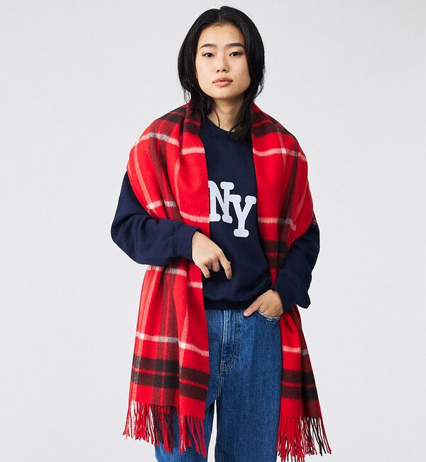 ABAHOUSE「【TWEEDMILL / ツイードミル】大判チェック柄ストール / チェックスト」|マフラー|