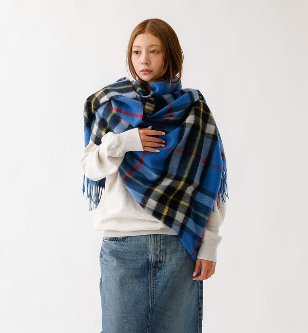 ABAHOUSE「【TWEEDMILL / ツイードミル】大判チェック柄ストール / チェックスト」|マフラー|