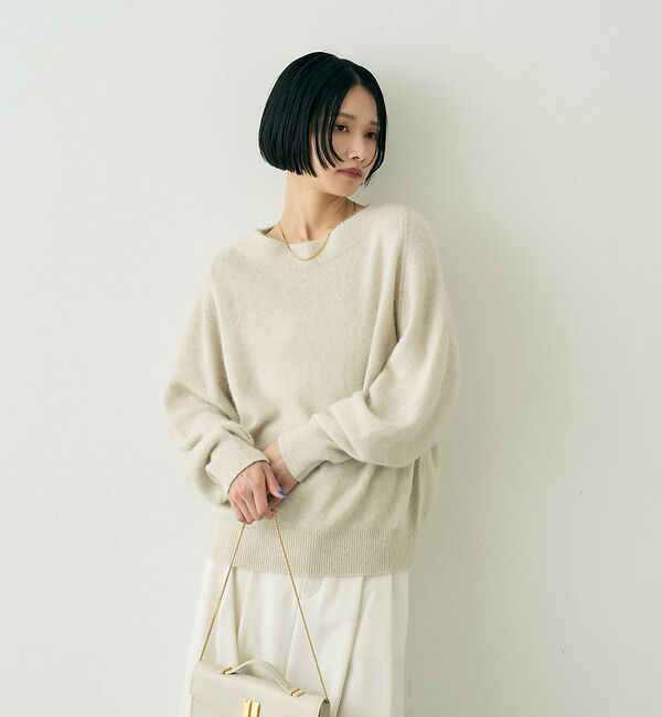 Rouge vif「ラクーン混ボトルネックニットプルオーバー」|ニット・セーター|