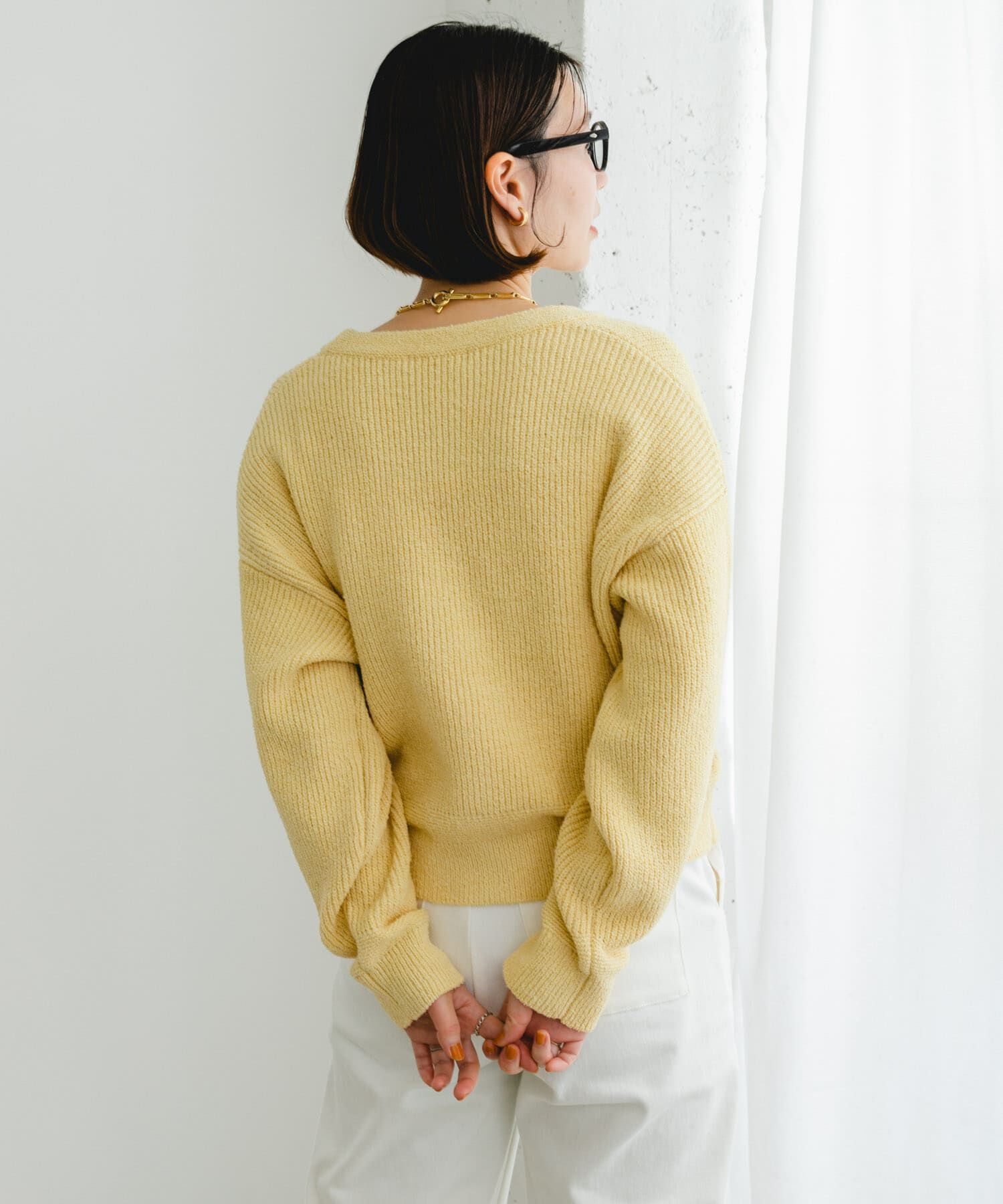 URBAN RESEARCH ROSSO「F by ROSSO　コットンブークレ片畦カーディガン」|カーディガン|