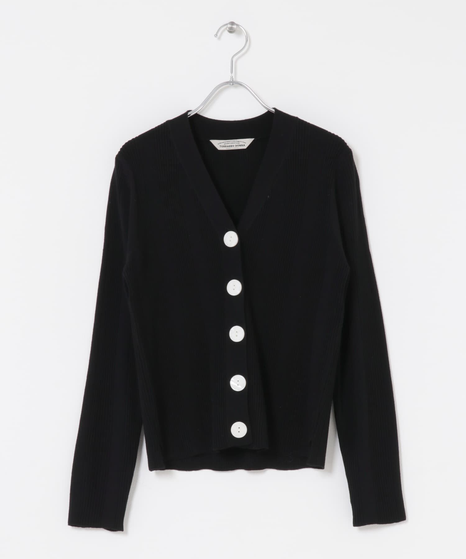 URBAN RESEARCH ROSSO「Torrazzo Donna　Rib Knit Cardigan」|カーディガン|ブラック