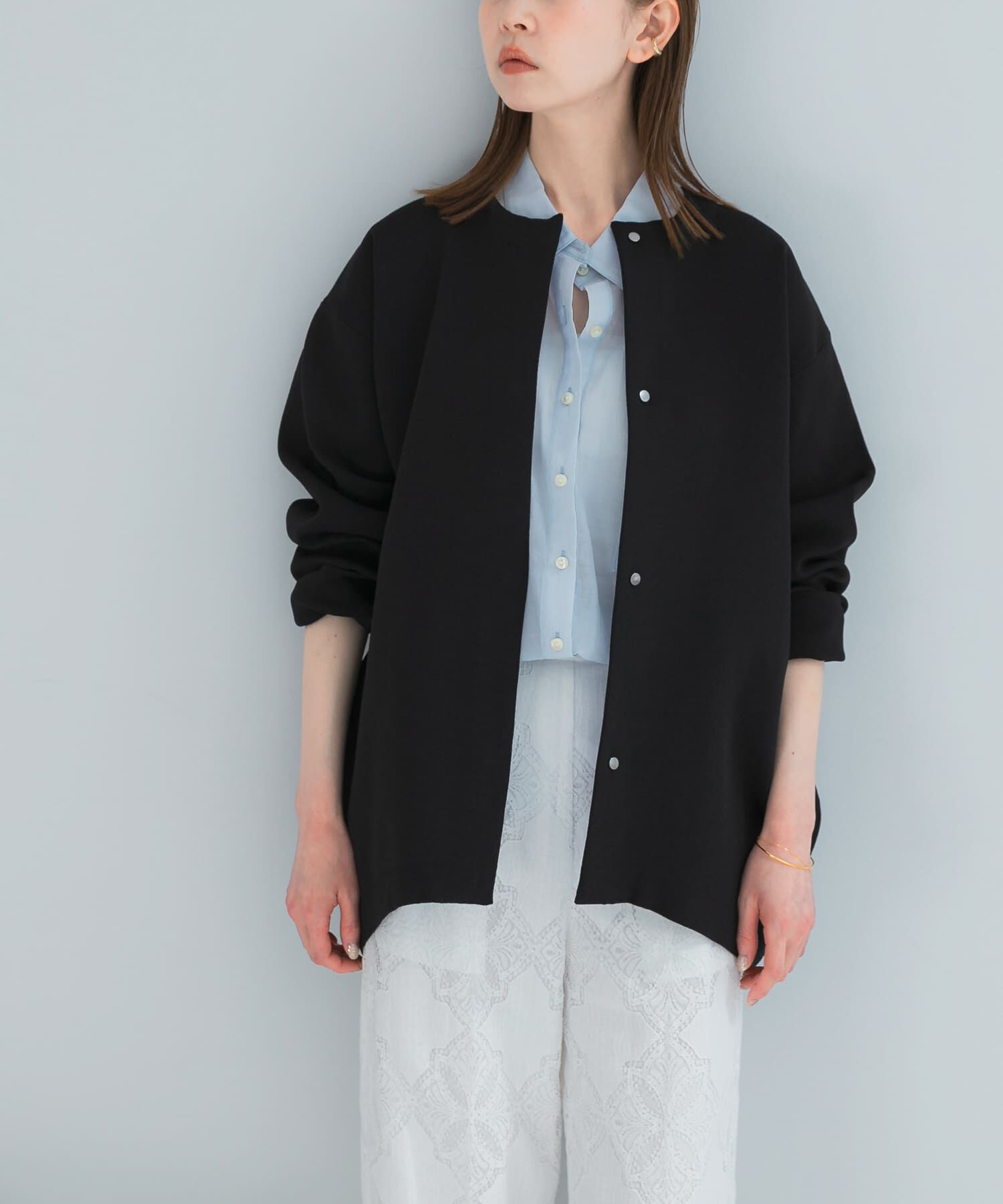 URBAN RESEARCH ROSSO「ELENDEEK　COCOON FORM CARDIGAN」|カーディガン|ブラック