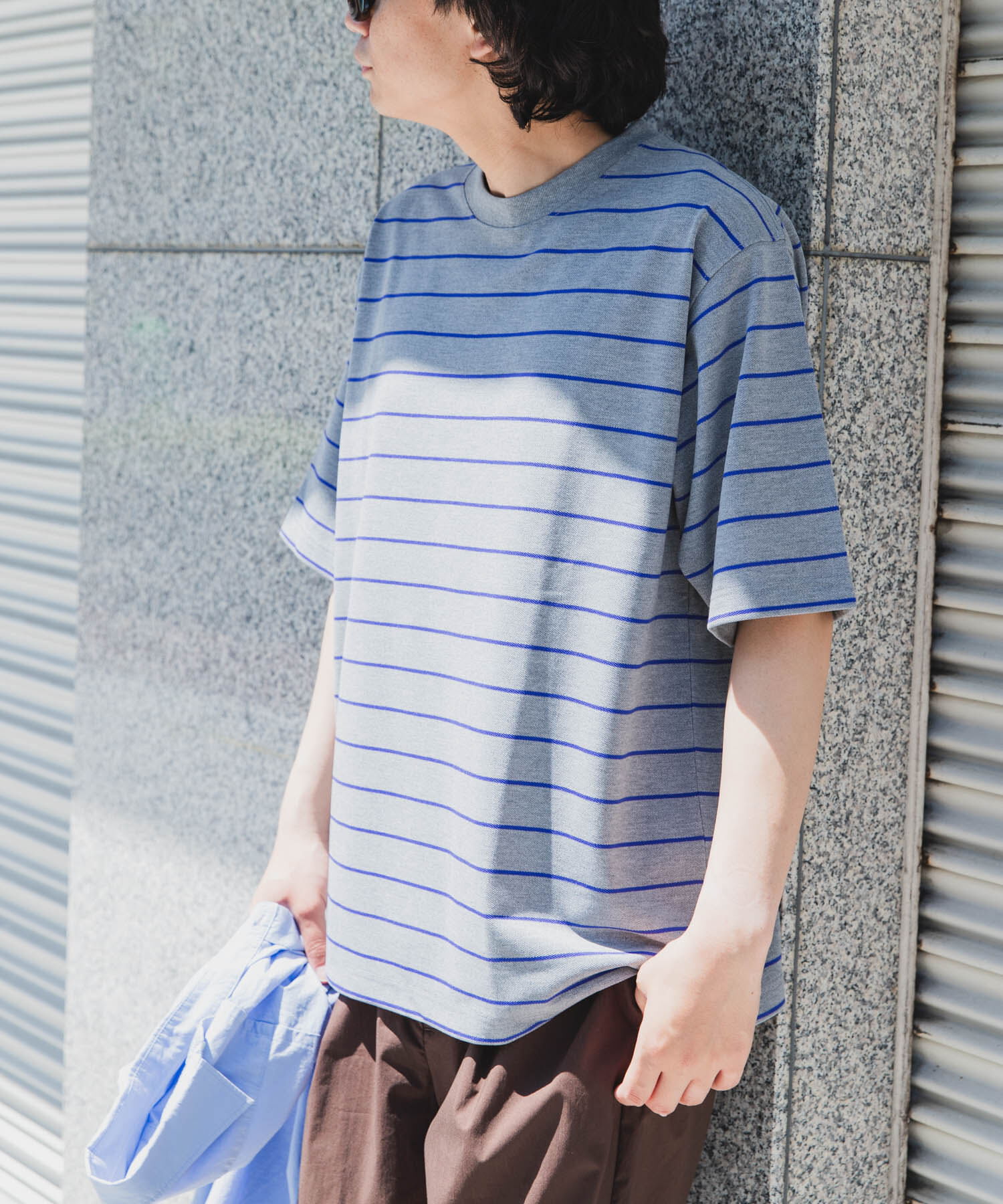 URBAN RESEARCH DOORS「FORK&SPOON　PEカノコボーダーショートスリーブTシャツ」|Tシャツ・カットソー|