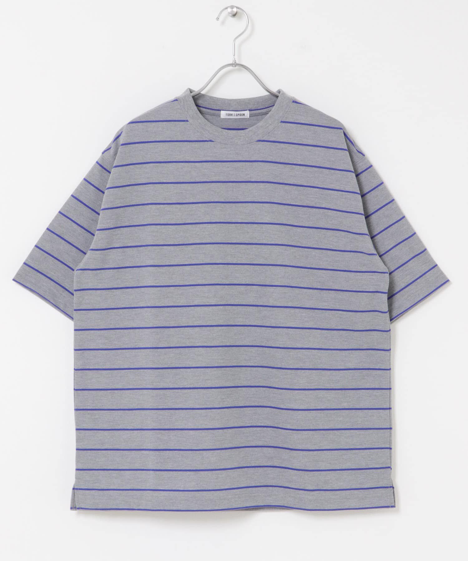URBAN RESEARCH DOORS「FORK&SPOON　PEカノコボーダーショートスリーブTシャツ」|Tシャツ・カットソー|