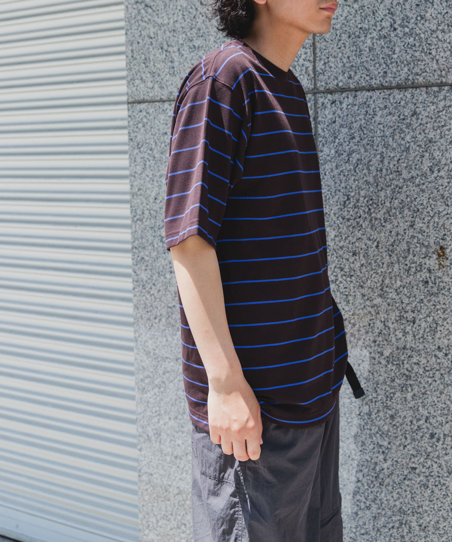 URBAN RESEARCH DOORS「FORK&SPOON　PEカノコボーダーショートスリーブTシャツ」|Tシャツ・カットソー|