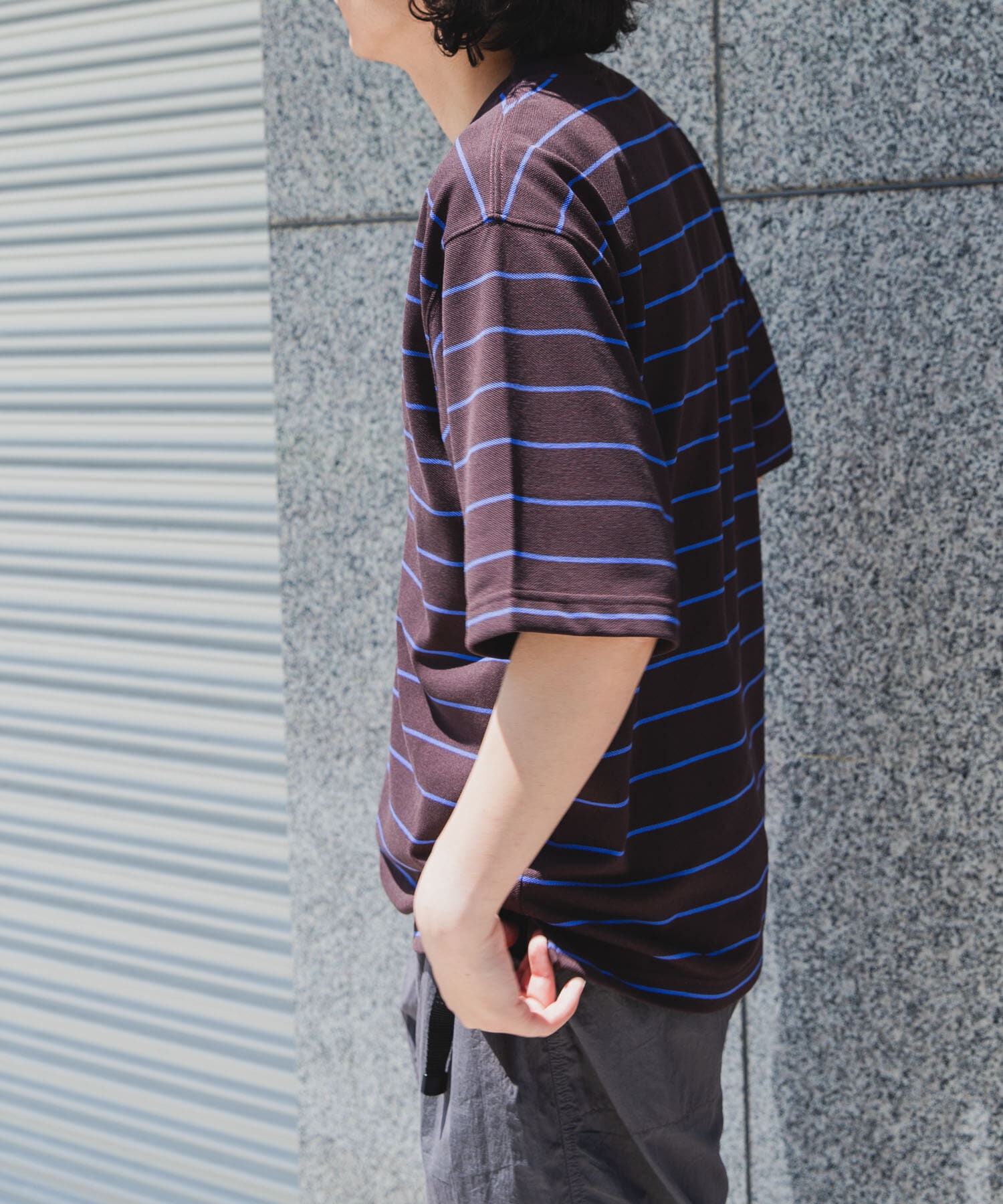 URBAN RESEARCH DOORS「FORK&SPOON　PEカノコボーダーショートスリーブTシャツ」|Tシャツ・カットソー|