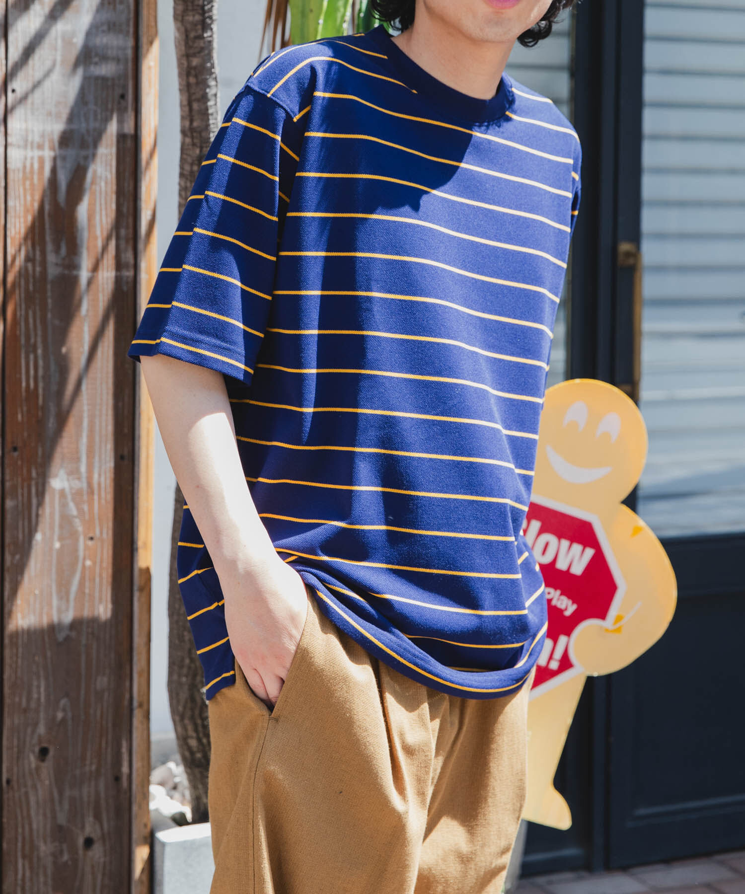 URBAN RESEARCH DOORS「FORK&SPOON　PEカノコボーダーショートスリーブTシャツ」|Tシャツ・カットソー|