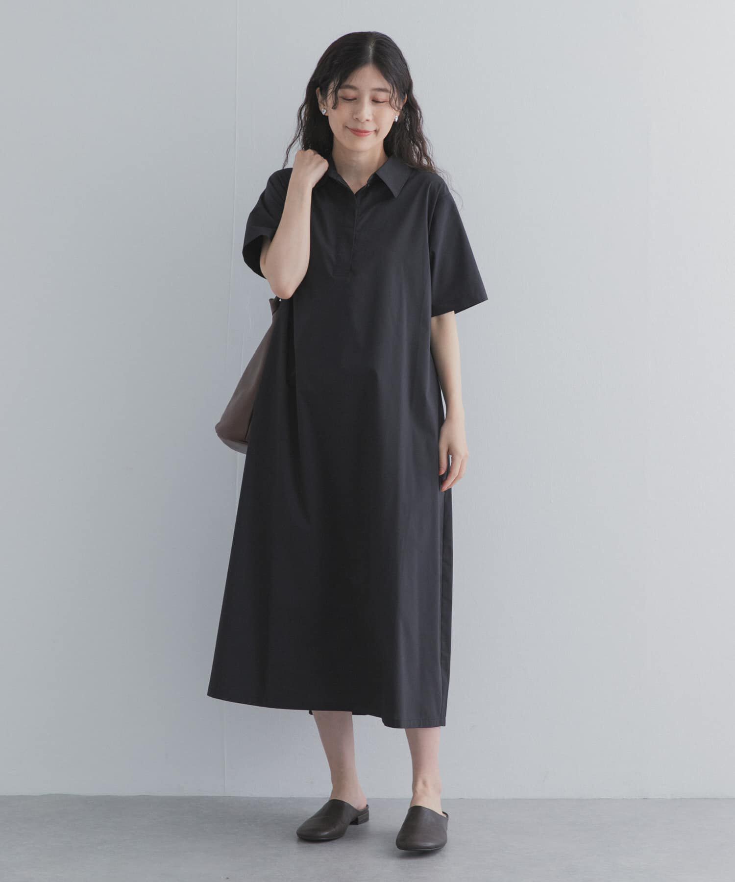 URBAN RESEARCH DOORS「衿付きスキッパーAラインワンピース」|ワンピース|