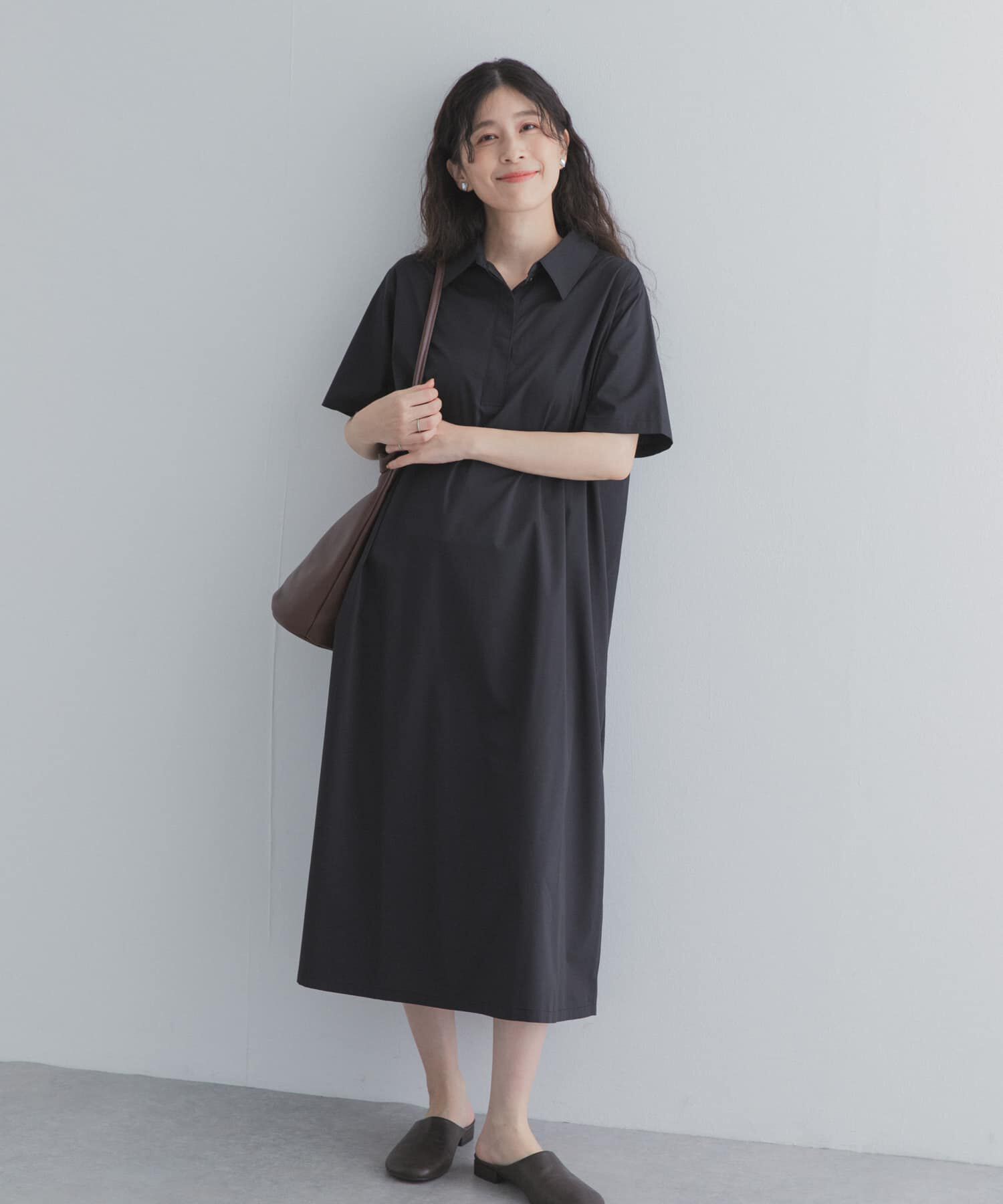 URBAN RESEARCH DOORS「衿付きスキッパーAラインワンピース」|ワンピース|