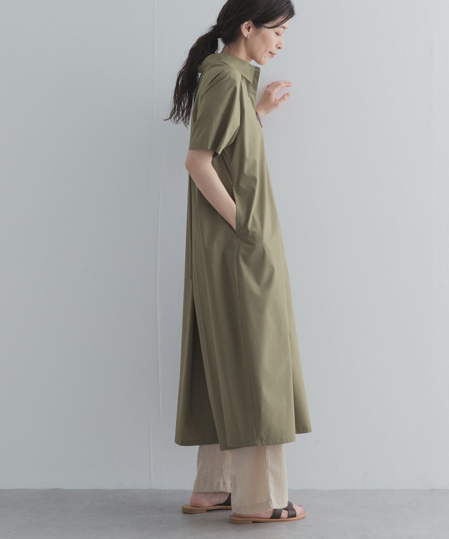 URBAN RESEARCH DOORS「衿付きスキッパーAラインワンピース」|ワンピース|