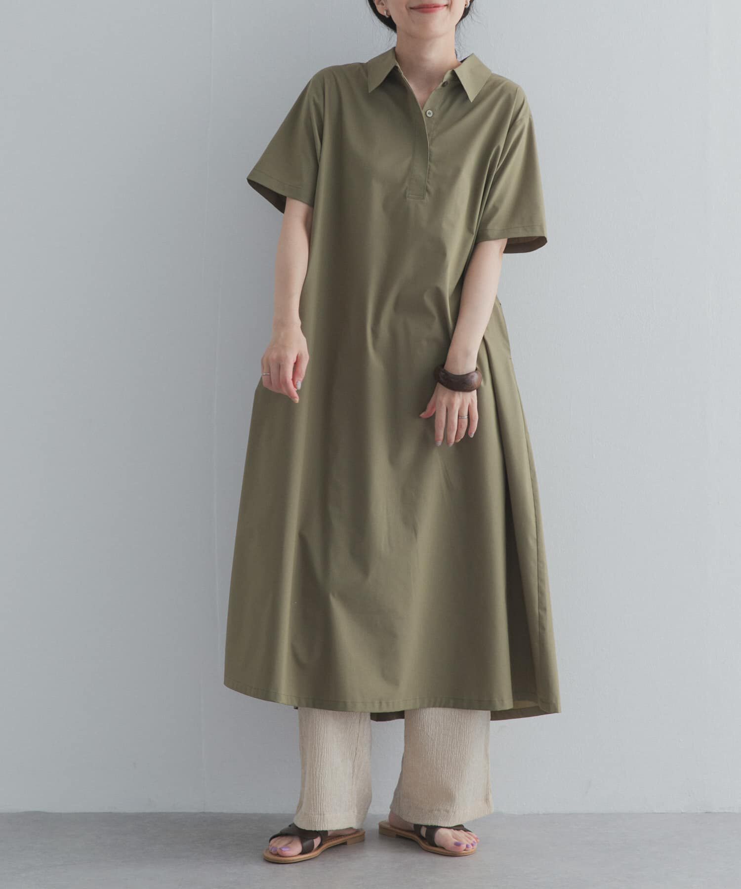 URBAN RESEARCH DOORS「衿付きスキッパーAラインワンピース」|ワンピース|