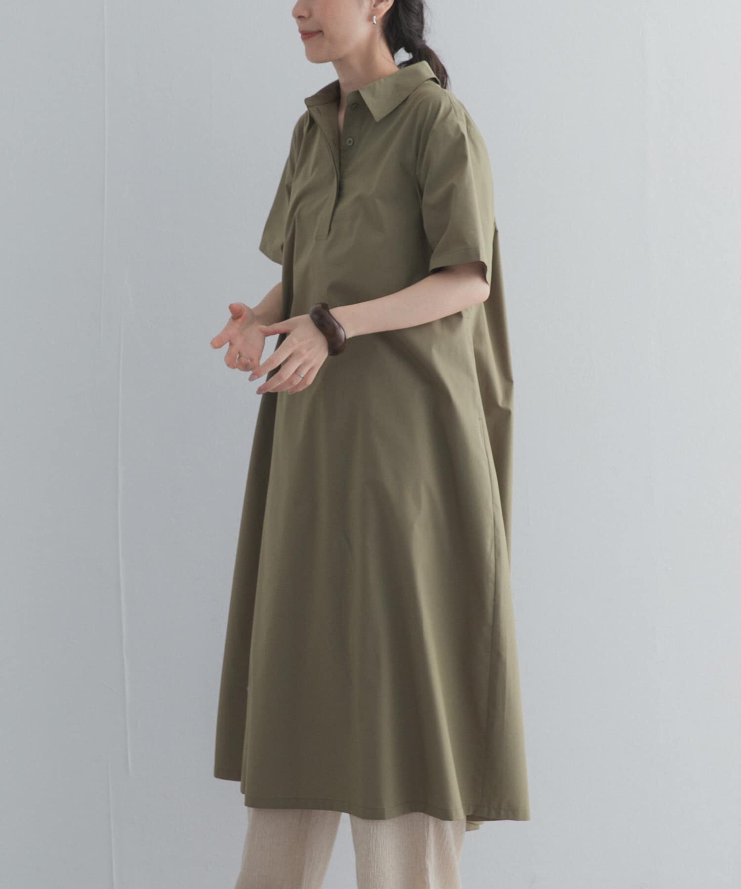 URBAN RESEARCH DOORS「衿付きスキッパーAラインワンピース」|ワンピース|
