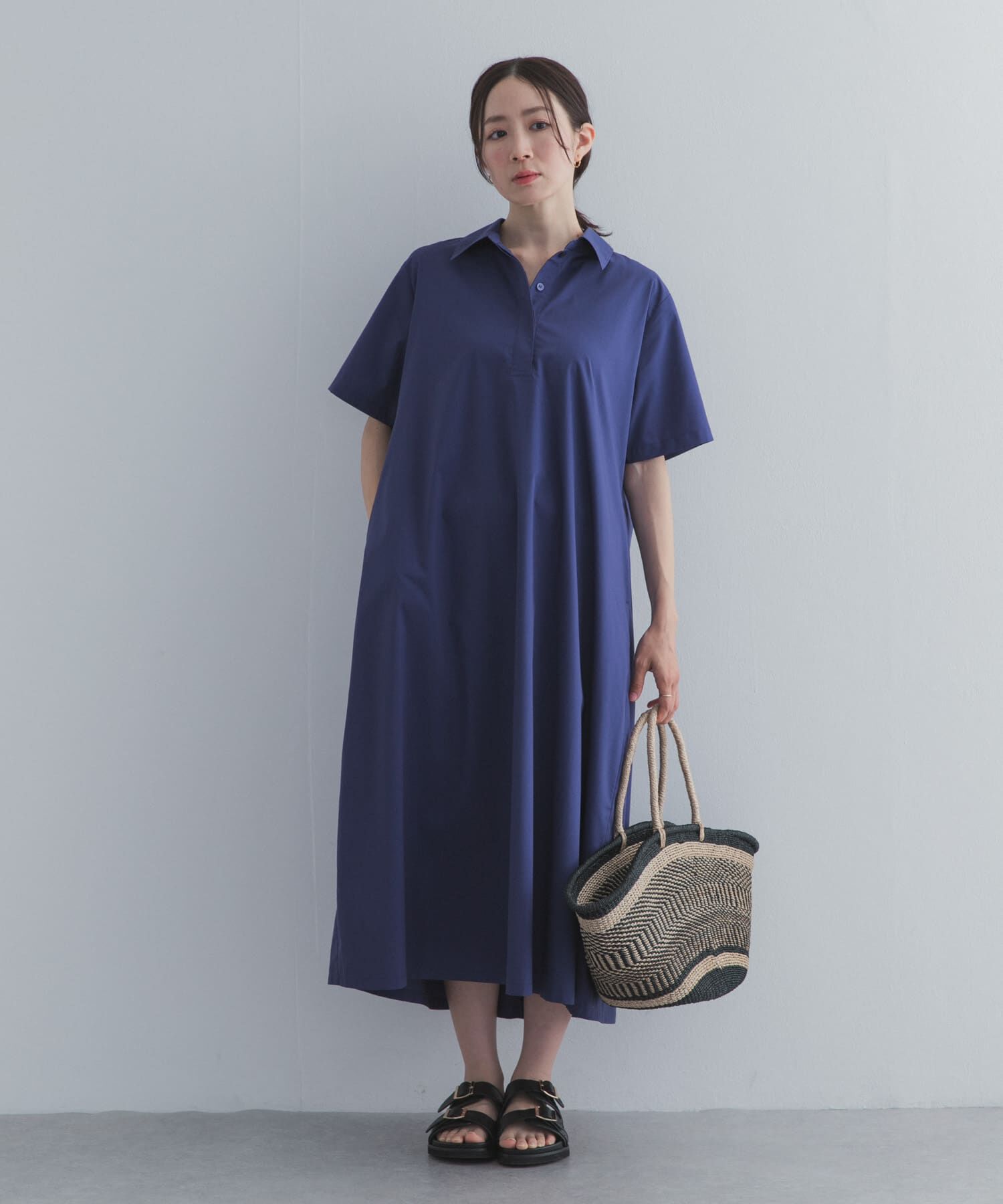 URBAN RESEARCH DOORS「衿付きスキッパーAラインワンピース」|ワンピース|