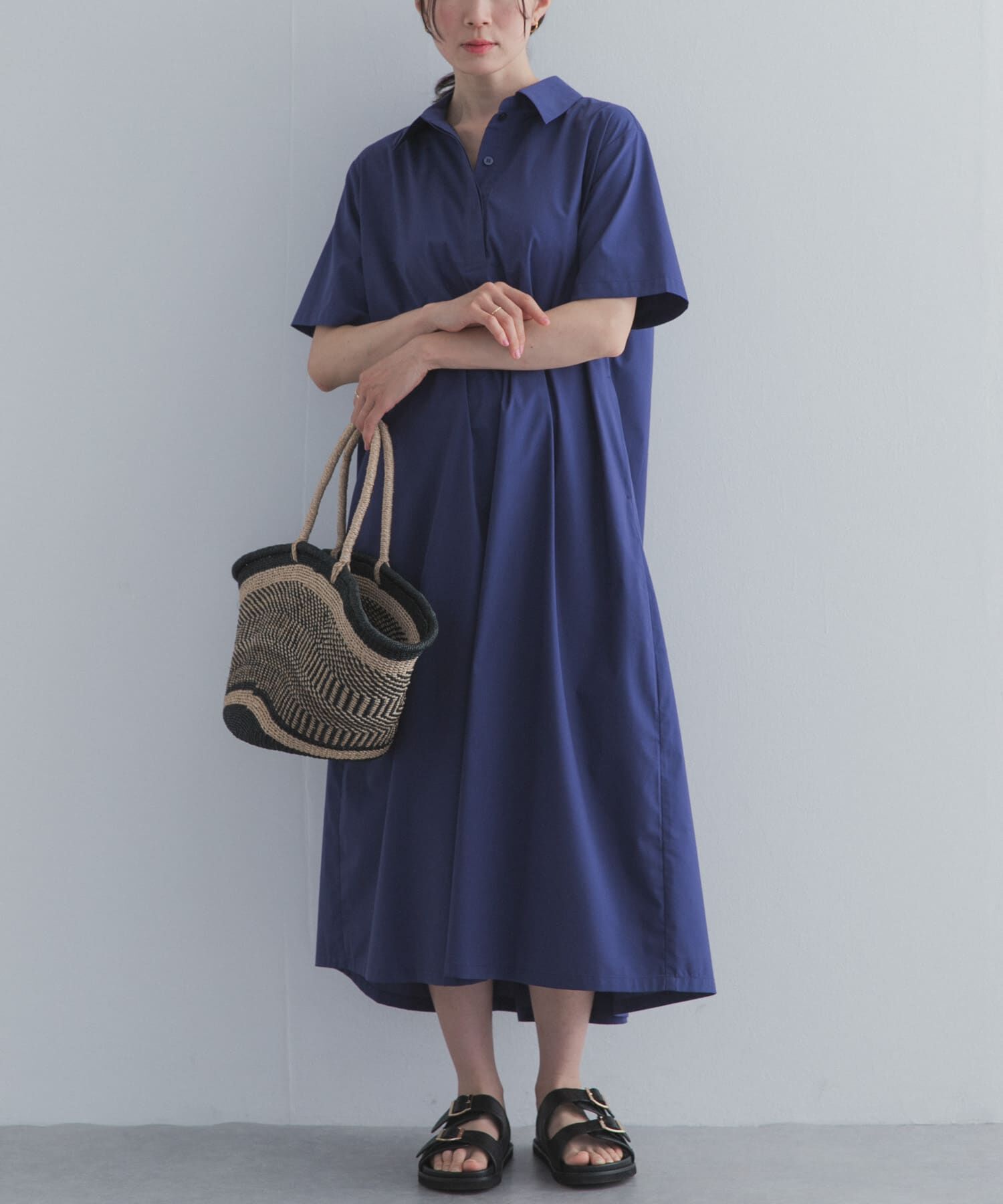 URBAN RESEARCH DOORS「衿付きスキッパーAラインワンピース」|ワンピース|