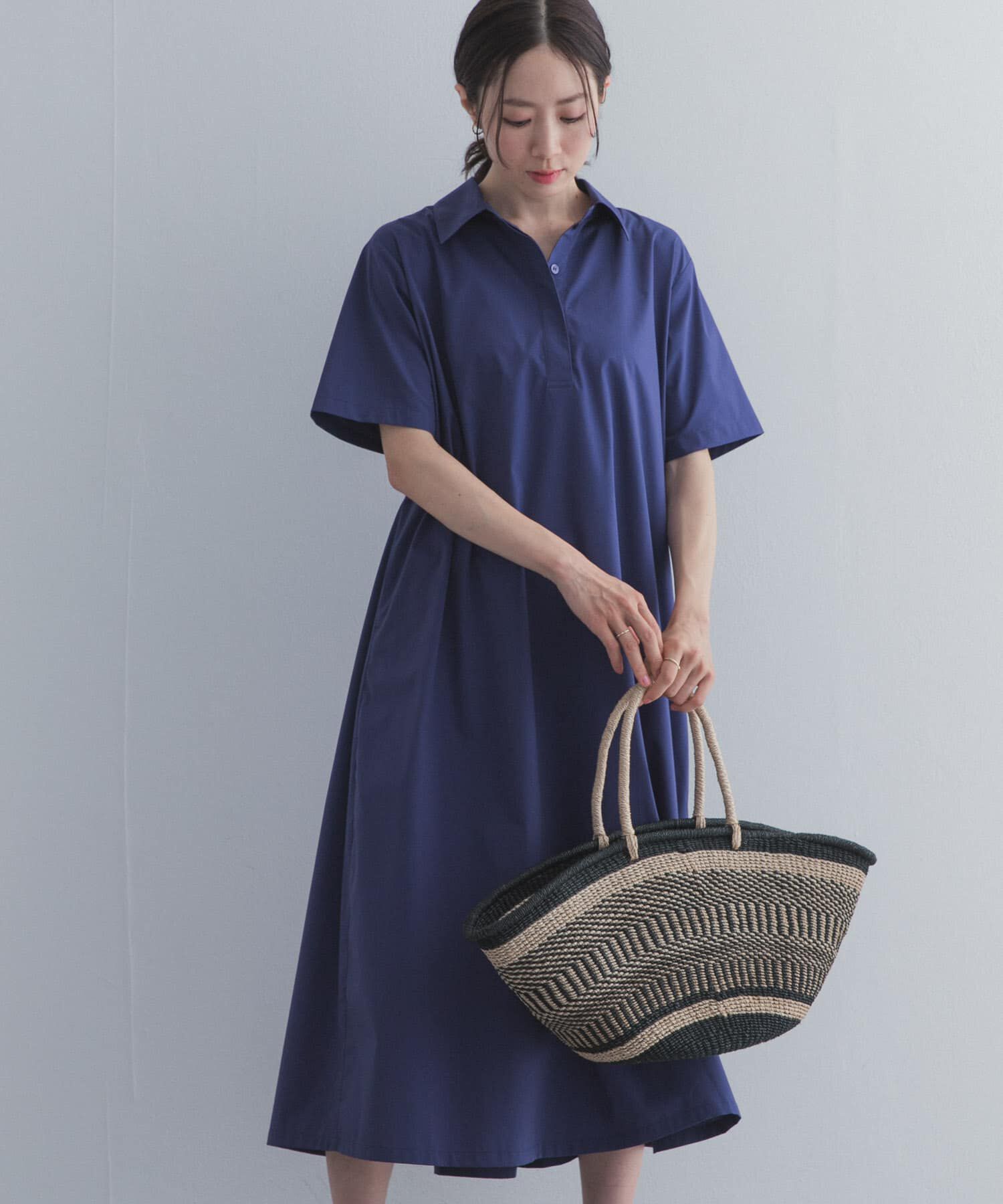 URBAN RESEARCH DOORS「衿付きスキッパーAラインワンピース」|ワンピース|