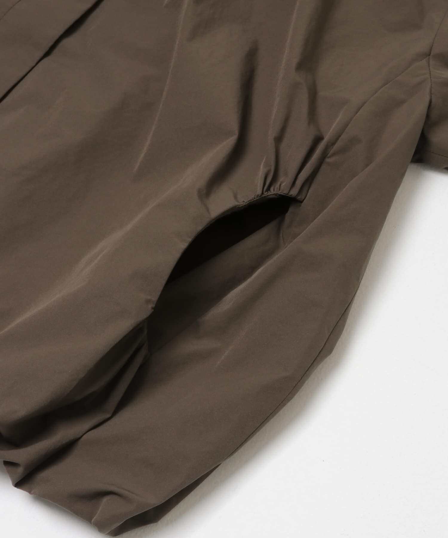 URBAN RESEARCH DOORS「バルーンフードジャケット」|ノーカラーコート|