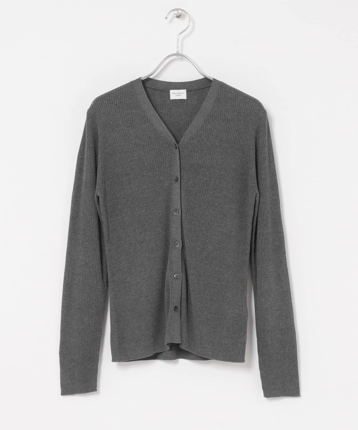 URBAN RESEARCH DOORS「『WEB限定』Vネックリブカーディガン 26AW」|カーディガン|