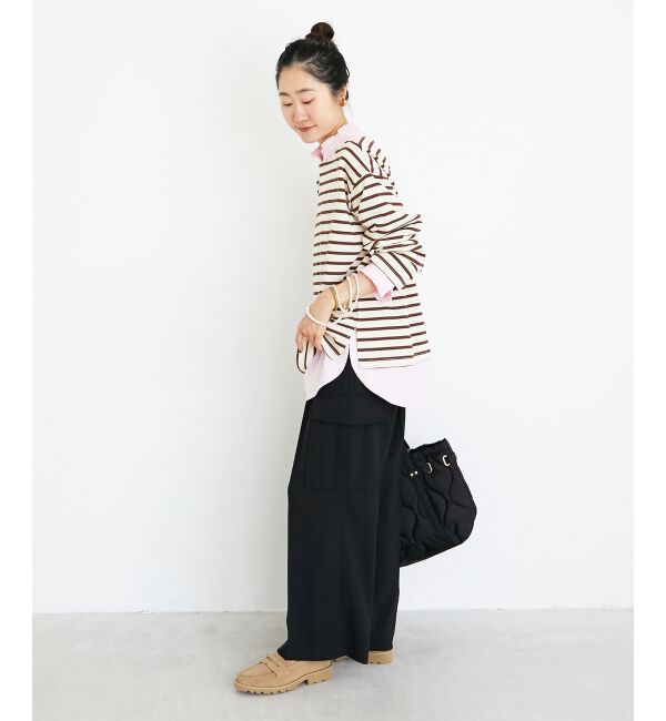  「《手洗い可能》バスクボーダーロンT」|Tシャツ・カットソー|