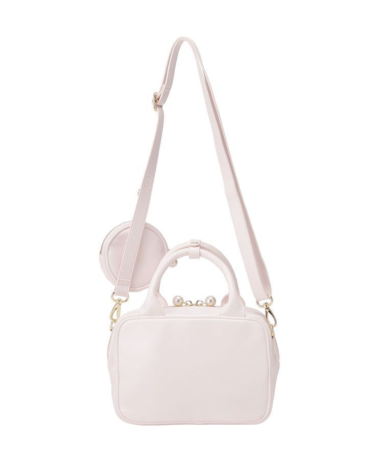 Maison de FLEUR「ミニポーチ付きエンボスロゴスクエアボストン」|ハンドバッグ|