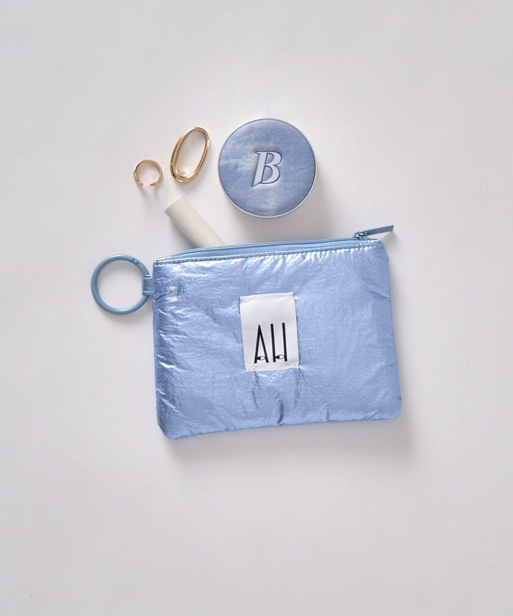 AMERICAN HOLIC「【ホリホリ】パデットシャイニースクエアポーチ」|ポーチ|Light Blue