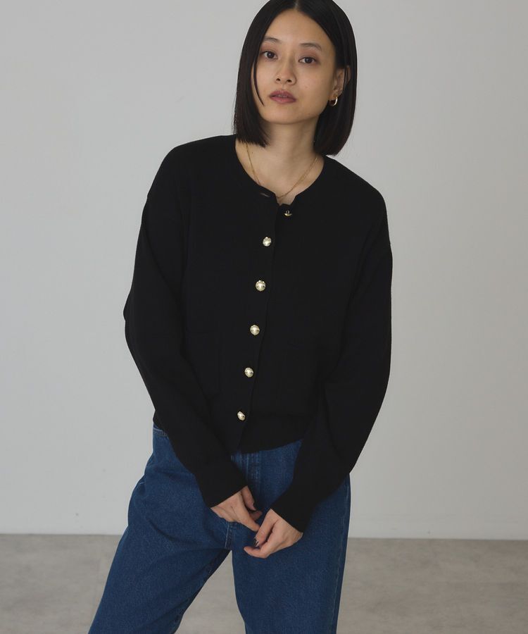 AMERICAN HOLIC「【バイパチ】金ボタンニットカーディガン」|カーディガン|Black