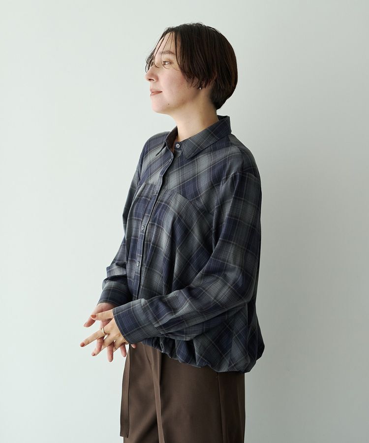 YECCA VECCA「チェック柄バルーンシャツ」|シャツ・ブラウス|