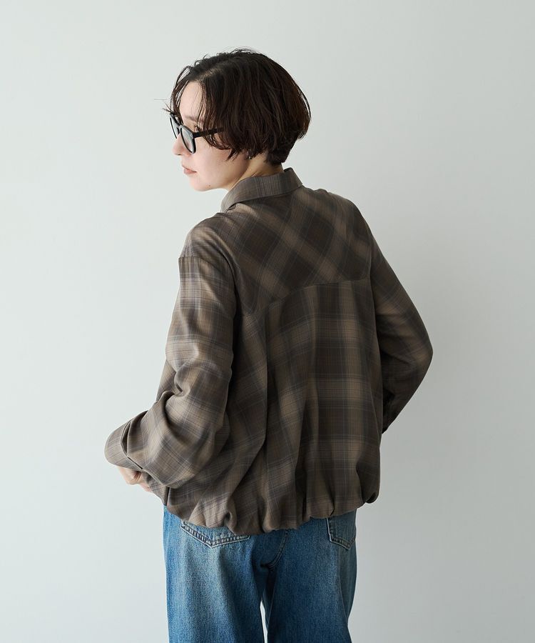 YECCA VECCA「チェック柄バルーンシャツ」|シャツ・ブラウス|