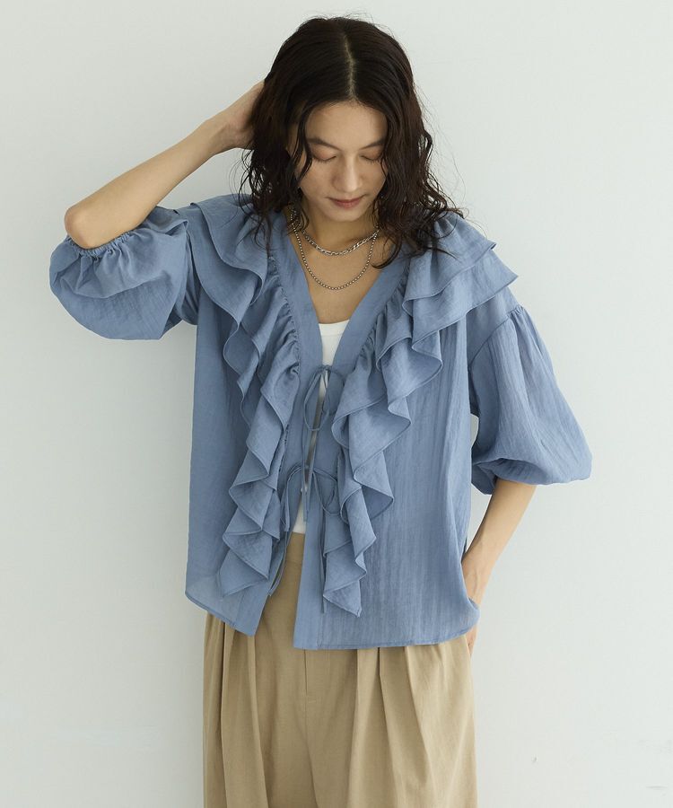 GARAGE OF GOOD CLOTHING「ボリュームラッフルカラーブラウス」|シャツ・ブラウス|