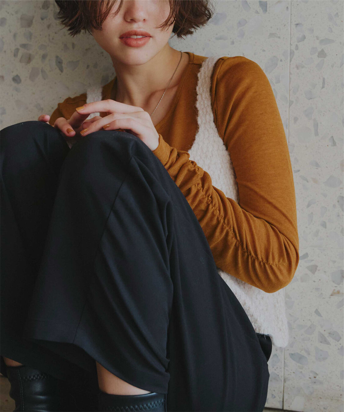 titivate「袖シャーリングシアートップス」|Tシャツ・カットソー|