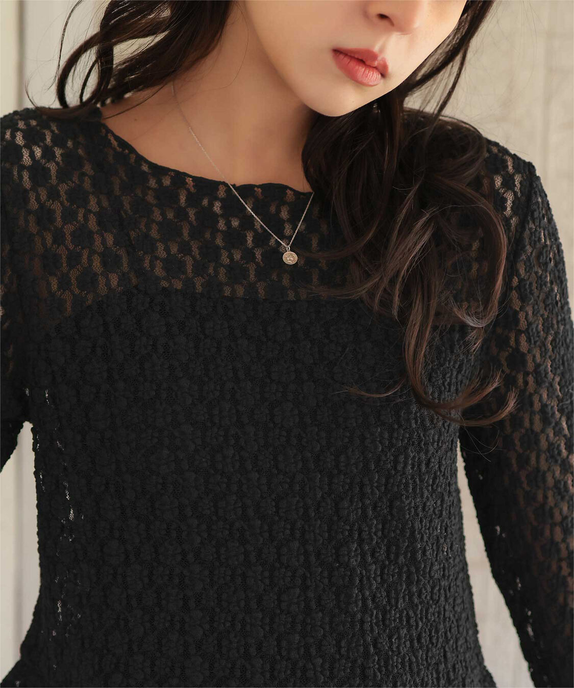 titivate「ペプラムシルエットレーストップス」|Tシャツ・カットソー|