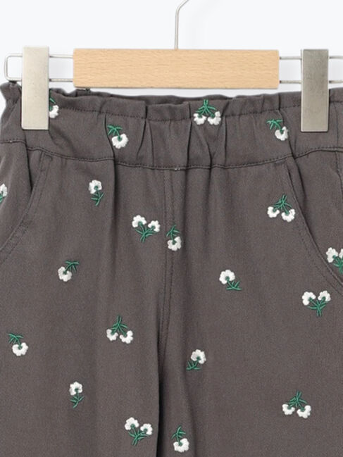 Samansa Mos2 Lagom「花刺繍カットツイルパンツ」|その他|